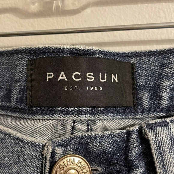 PacSun Slim Jeans Size 29x32 Skinny Mid Rise Blue Denim Men 5 Pocket Str… - Picture 4 of 7